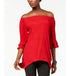 NY Collection Off The Shoulder Hankderchief Hem Top
